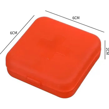 Přenosná krabička na léky mini | plastová lékovka, organizér léků - červená