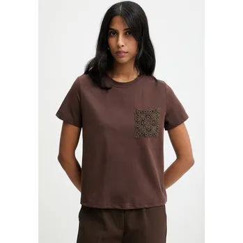 Pánské oblečení Tričko Answear.LAB JH3238.isr hnědá 89X, vel. L