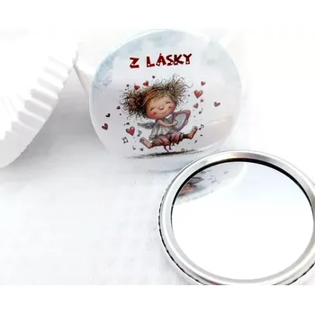 Kosmetické zrcátko Z lásky, zrcátko průměr 58 mm, 1 kus