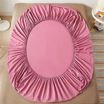 Prostěradlo Bavlněné napínací prostěradlo s gumou | ložní prádlo - Doushu Red , 2dílný povlak na polštář48x74