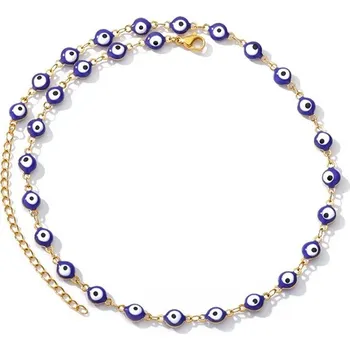 Náhrdelník Modrý náhrdelník zlé oko ocelový | šperk - 5 , 45 cm