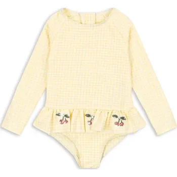 Dámské plavky Jednodílné dětské plavky Konges Sløjd ETTA LS SWIMSUIT KS104786.PPY2 žlutá 10X, vel. 74