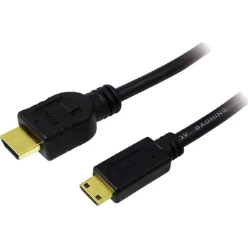 Audio kabel LogiLink HDMI kabel Zástrčka HDMI-A, Zástrčka HDMI Mini-C 1.00 m černá CH0021 4K UHD HDMI kabel