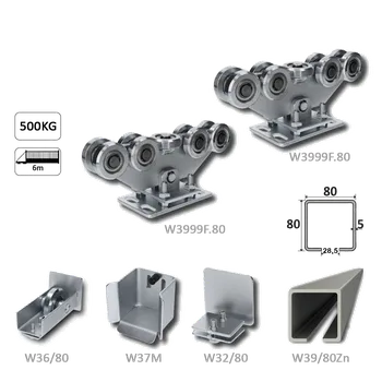 Příslušenství pro plot Samonos do 500 kg/6 m, profil 80 x 80 x 5 mm, Zn