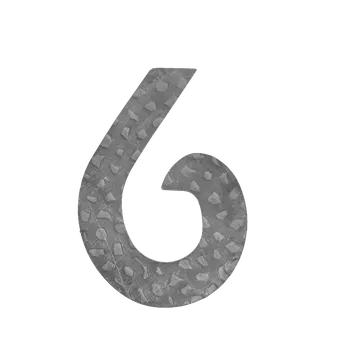 číslo domové 6, 120x80x3mm zdobené, bez povrchovej úpravy