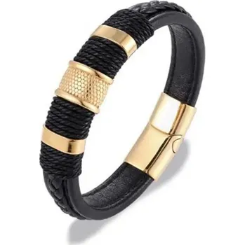 Náramek Stylový kožený rockový náramek pro muže | pánský náramek, kožený šperk - 10