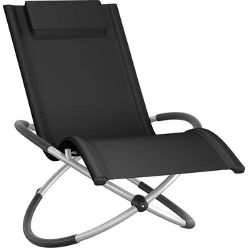 Zahradní nábytek TecTake GmbH 404996 lehátko paulina – ergonomické a skládací s nosností 150 kg - černá