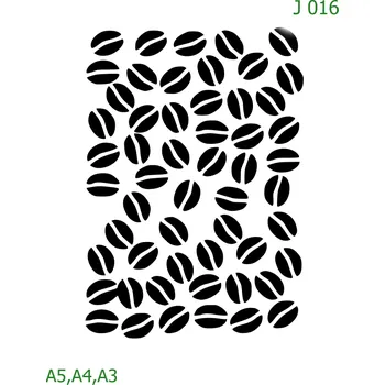 Plastová šablona pro malování - Strukturální vzory - Kávové zrna (J016) - A5 , Lepící fólie