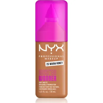Make-up NYX Professional Makeup Make ‘Em Wonder lehký matující make-up odstín 25 Warm Honey 30 ml