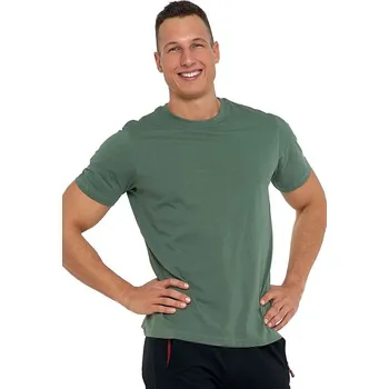 Pánské bavlněné triko Basic tmavě zelené M