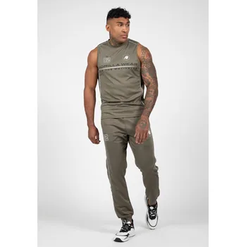 Gorilla Wear Pánské tepláky Broxton – army zelená M