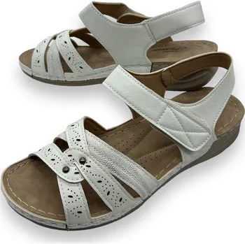 Dámské sandále Fumai Dámské bílé nadměrné sandály Barva: Bílá, Velikost: 44