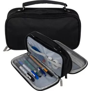 Penál Školní pouzdro - černý penál s uchem