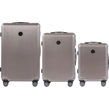 Šedo-béžová sada cestovních kufrů WINGS PRIME - PC AFRICAN EAGLE Set of 3 suitcases (L,M,S) Wings Polycarbonate, Bronze Velikost: Sada kufrů