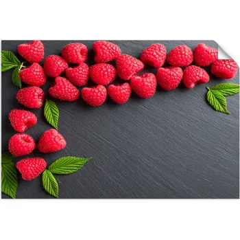 Fototapeta Samolepící plakát do kuchyně, jídelny, Červené maliny ovoce 45x30