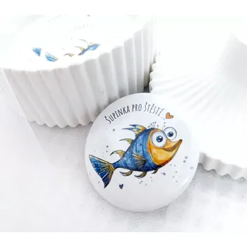 Dekorativní magnet Šupinka pro štěstí vzor 3, magnetka průměr 58 mm, 1 kus