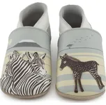 LAIT ET MIEL Kožené capáčky se zebrou 2-3 roky Šedá 25-26