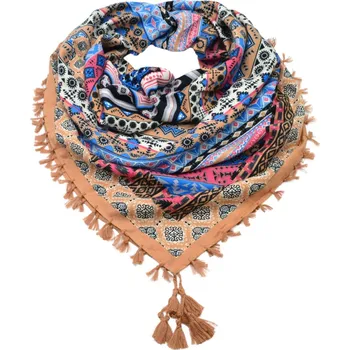 Šála Maxi šátek - hnědý se vzorem