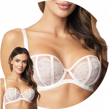 Dámské oblečení Vivisence 1069 bílá krajka tyl 90C Podprsenka soft MĚKKÁ