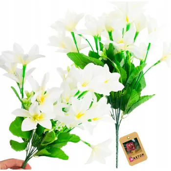 umělá květina ŠAFRÁNOVÁ KYTICE 7 VĚTVIČEK LISTY TRÁVA BÍLÁ HUSTÁ UMĚLÉ KVĚTINY DEKORACE