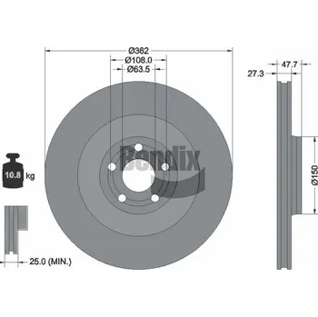 Brzdový kotouč Brzdový kotouč BENDIX Braking BDS2350HC