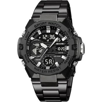 Hodinky Pánské hodinky SKMEI skm.124041b.mn elektronický náramek stříbrný černý