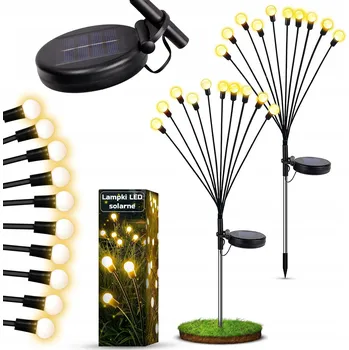 Venkovní osvětlení 2x SOLÁRNÍ ZAHRADNÍ ZAPICHOVACÍ SVĚTLO KOULE 10x LED se soumrakovým senzorem