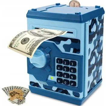 Pokladnička POKLADNIČKA SEJF ELEKTRONICKÝ NA OTISK PRSTU PIN BANKOVKY MINCE PRO DĚTI