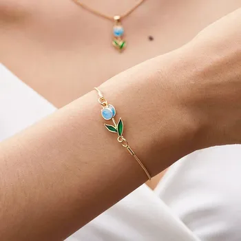 Náramek Květinový dámský elegantní řetízkový náramek | šperk - BR23Y0681-1