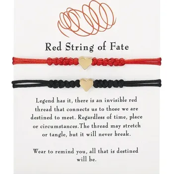 Náramek Šňůrkový párový náramek srdce | šperk - BR21Y0159-3