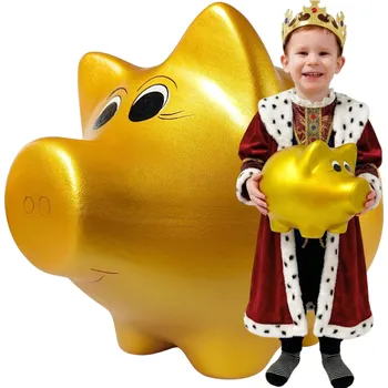 Pokladnička Velká keramická pokladnička zlatá