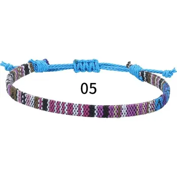 Náramek Kotníkový pletený barevný letní náramek | šperk - 5