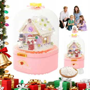 ostatní stavebnice HRACÍ SKŘÍŇKA STAVEBNICE DÁREK K VÁNOCŮM S AUTOMATICKÝM SNĚHEM