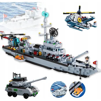 ostatní stavebnice STAVEBNICE CRUISER 6v1 814 DÍLKŮ VÁLEČNÁ LOĎ SADA PRO MONTÁŽ DIY