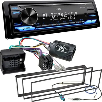 Audio Autorádio PEUGEOT 207 JVC KD-X382BT Bluetooth s instalační sadou a ovládáním volantu