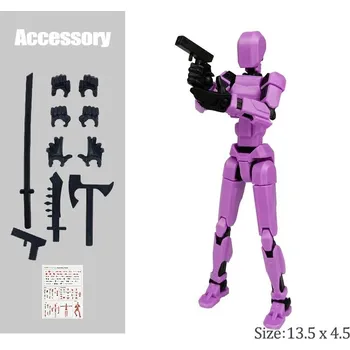 Figurka Akční kloubová figurka robot | hračka, dekorace - fialová