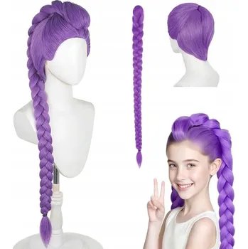 Karnevalový kostým PARUKA kostým Kpop Demon Hunters Cop s culíkem Rumi MAX MAX HUSTÁ