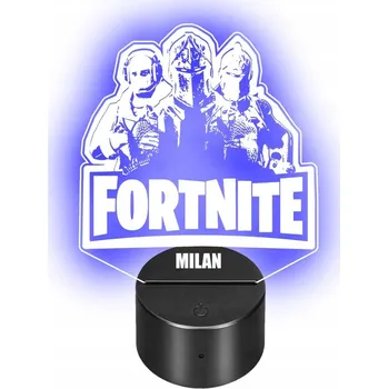 Lampička Noční lampa LED 3D FORTNITE NÁPIS JMÉNO DÁREK