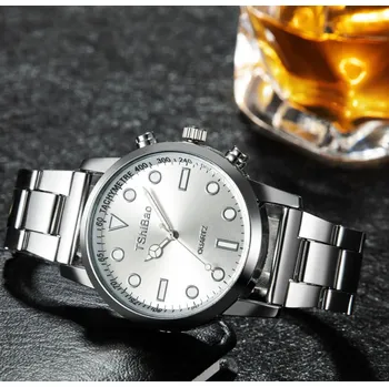 Hodinky Luxusní pánské hodinky ocelové | pánské doplňky - Stříbro