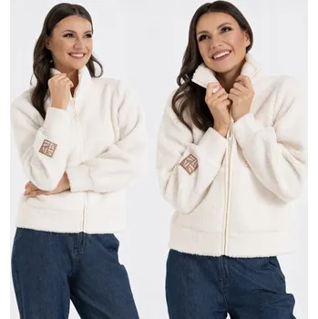 Dámská mikina Dámská teplá mikina z ovčí Mikina Se Stojáčkem a kapsami, ecru, MORAJ S/M