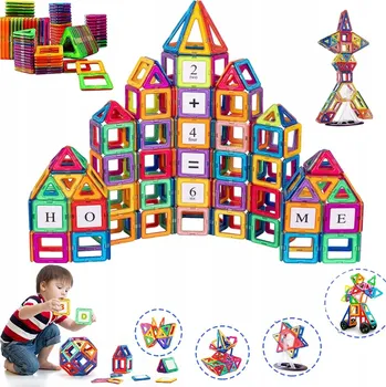 ostatní stavebnice MAGNETICKÉ STAVEBNÍ BLOKY 84 DÍLKŮ 3D STAVEBNICE VZDĚLÁVACÍ HRAČKY