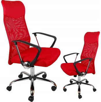 PRODYŠNÁ KANCELÁŘSKÁ ŽIDLE BSX001 ČERVENÁ SE SÍŤOVINOU