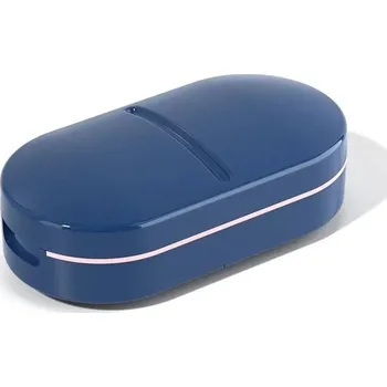 Dávkovač léků Přenosný drtič a řezač tablet s úložným boxem | dělení tablet - Modrý