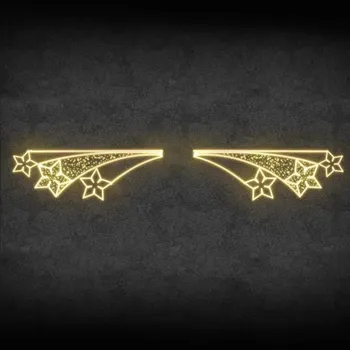 Vánoční stromek 2D LED světelný převěs hvězdičky, 80 × 480 cm, teple bílá