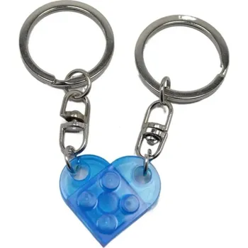 Přívěsek 2 ks Párové klíčenky srdce pro pár | přívěsek - Modrá2