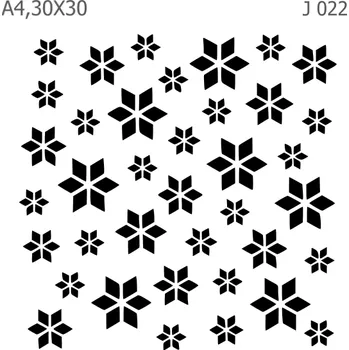 Plastová šablona pro malování - Strukturální vzory - Vločky (J022) - A4 , Lepící fólie