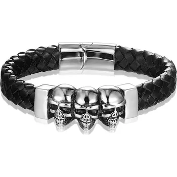 Náramek Stylový kožený rockový náramek pro muže | pánský náramek, kožený šperk - 38