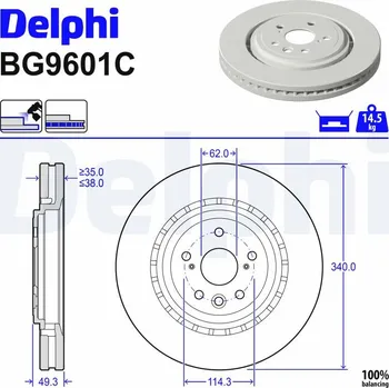Brzdový kotouč Brzdový kotouč DELPHI BG9601C