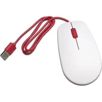 Myš Raspberry Pi® Mouse optická myš, přenos USB, 3 tlačítko, bílá, červená
