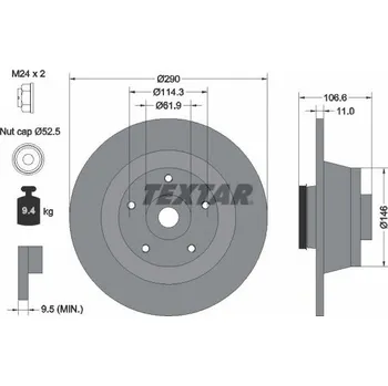 Brzdový kotouč Brzdový kotouč TEXTAR 92269603